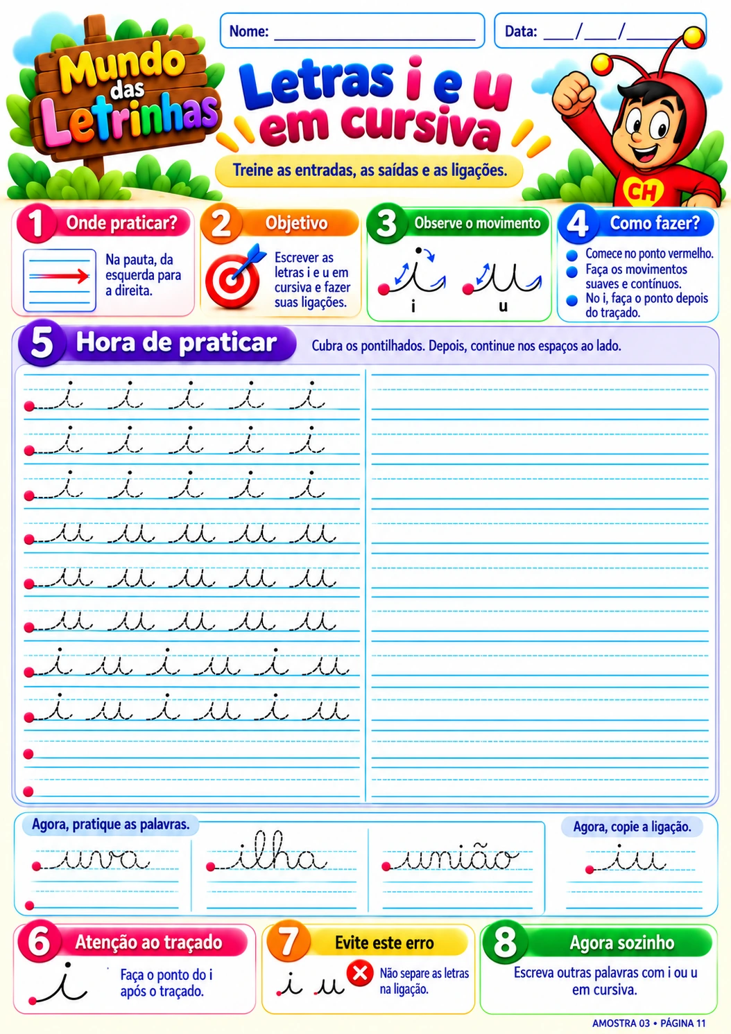 Letras i e u