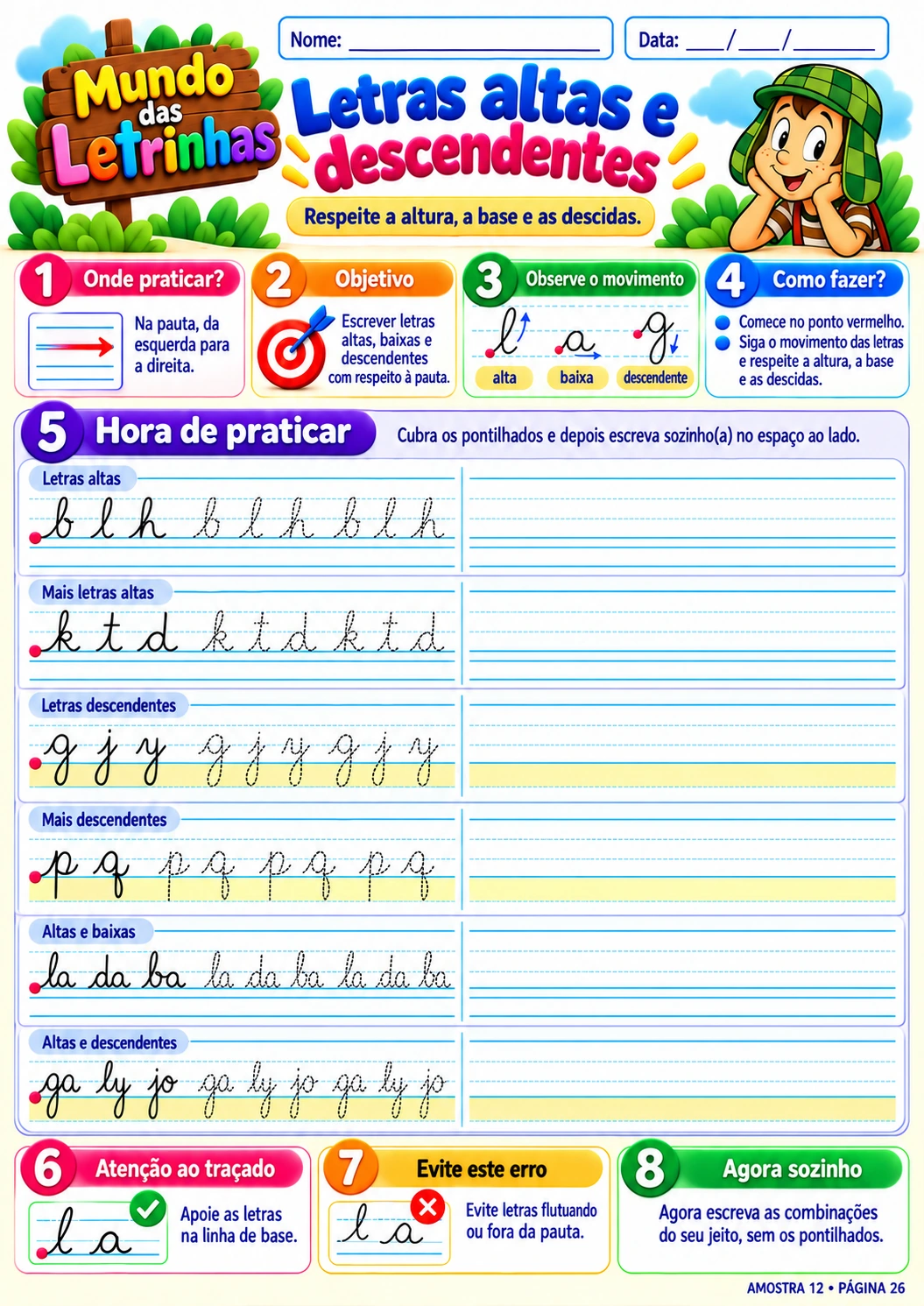 Letras altas e descendentes