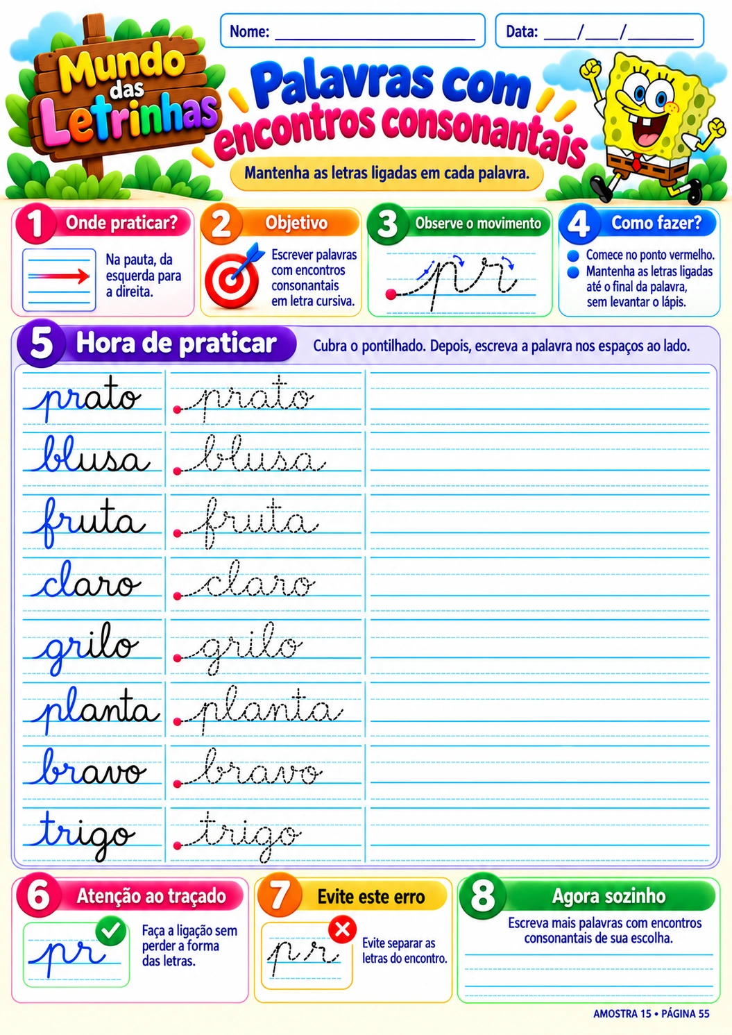 Palavras com encontros consonantais